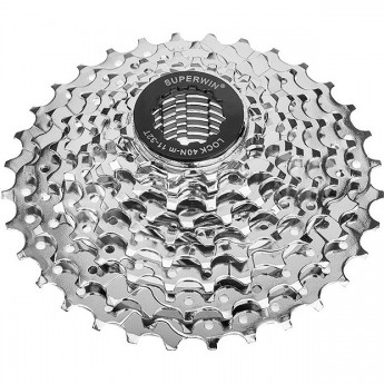 Кассета CS-05 SUPERWIN )11-32 зубца 9 скоростей, хромированная Кассета CS-05 SUPERWIN )11-32 зубца 9 скоростей, хромированная