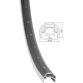 Обод 24" DH-18 Qijian 36H двойной, черный Обод 24" DH-18 Qijian 36H двойной, черный