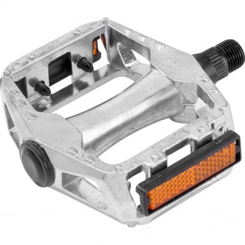 Педали BLF-B11 ось 9/16" со светоотражателями, алюминиевые серебристые Педали BLF-B11 ось 9/16" со светоотражателями, алюминиевые серебристые