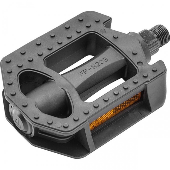 Педали FP-820B, ось 9/16" со светоотражателями, пластиковые чёрные 360126
