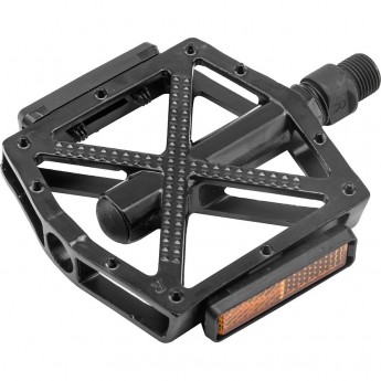 Педали FP-959ZP, ось 9/16" со светоотражателями, алюминиевые чёрные Педали FP-959ZP, ось 9/16" со светоотражателями, алюминиевые чёрные