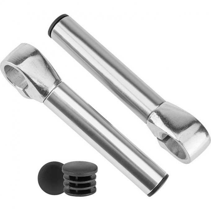 Рога на руль KWL-3 прямые алюминиевые серебристые 440030