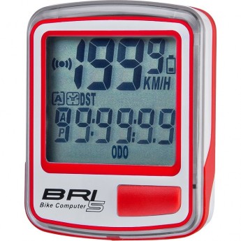 Велокомпьютер STELS BRI-5 бело-красный Велокомпьютер STELS BRI-5 бело-красный